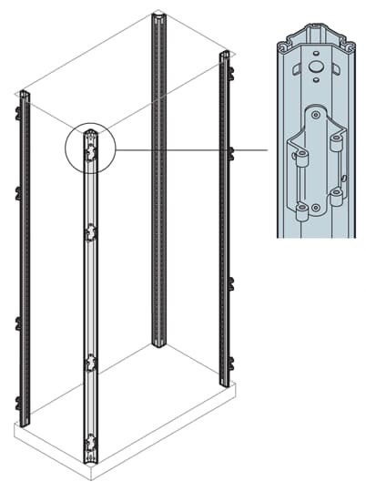 Montanti robusti 1600mm per struttura automazione industriale