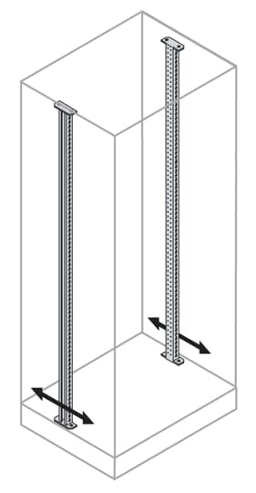 Montanti rack 19 H1800mm fissaggio pavimento-soffitto automazione industriale