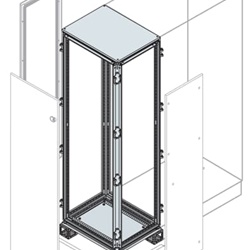 Vano laterale cavi 2000x300x500 mm per automazione industriale