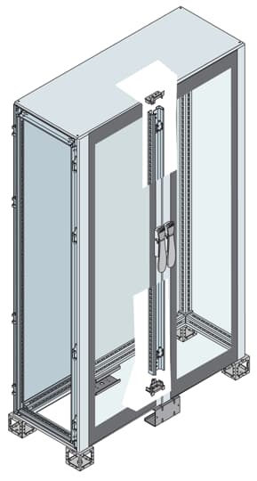 Armadio doppio con porta vetro 2200x1200x800 mm per automazione