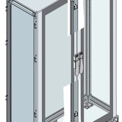 Armadio doppio con porta vetro 2200x1200x800 mm per automazione