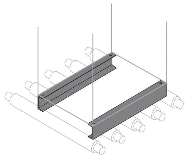 Zoccoli rinforzati 100x1000 mm per installazioni elettriche industriali