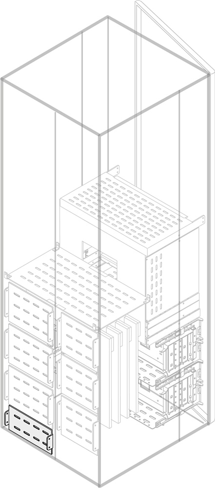 Separatore verticale posteriore 150 mm altezza 600 mm larghezza applicazione interna superiore