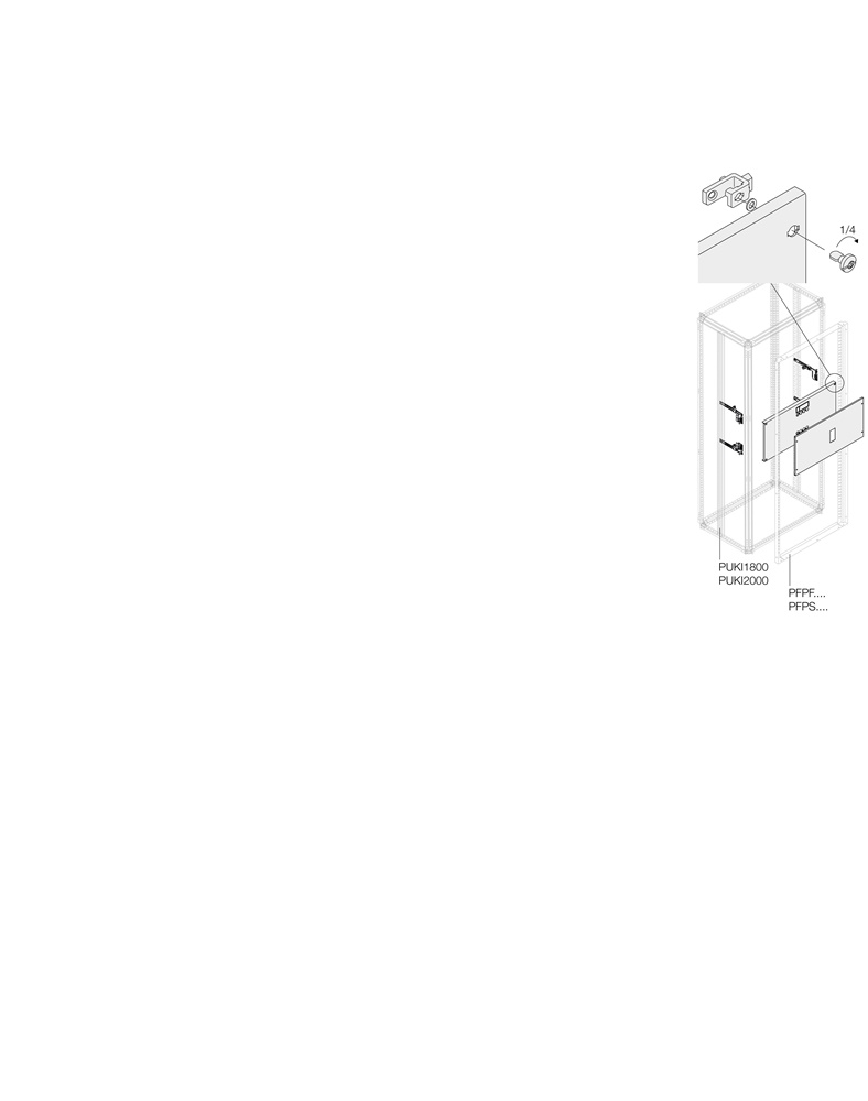 Kit installazione verticale fisso interruttore automatico XT3 3-4 poli 600 mm per impianti elettrici professionali