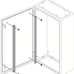 Profili porta elettrici 2 pezzi altezza 800 mm colore grigio chiaro per quadri e armadi