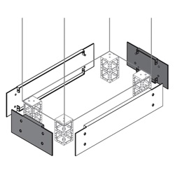 Flange zoccolo 200x500mm coppia supporto quadri automazione resistente