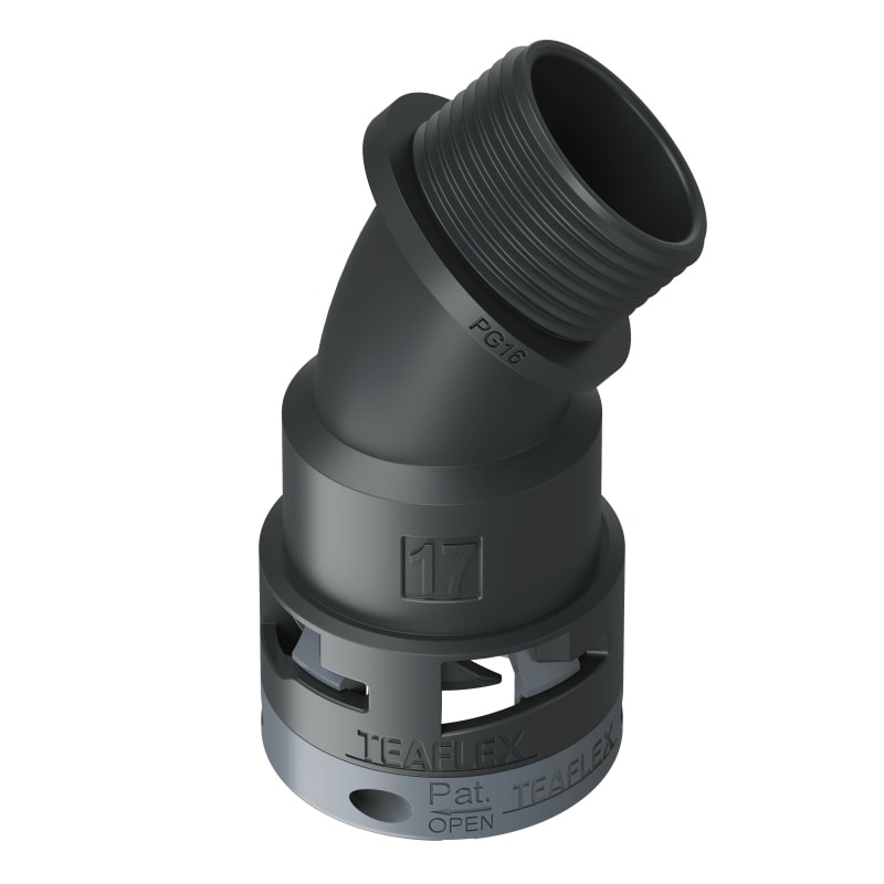 Curva 45°Ip66 Bf17 Pg16 Nero