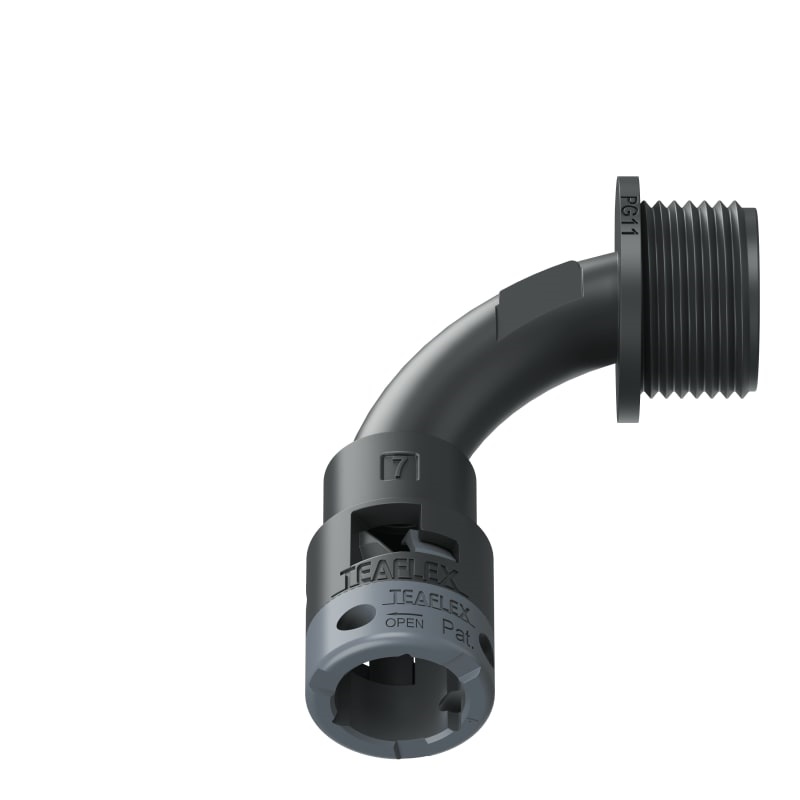 Curva 90°Ip66 Bn07 Pg11 Nero