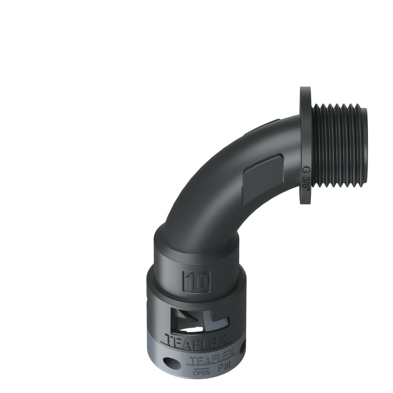 Curva 90°Ip66 Bn10 3/8Nero