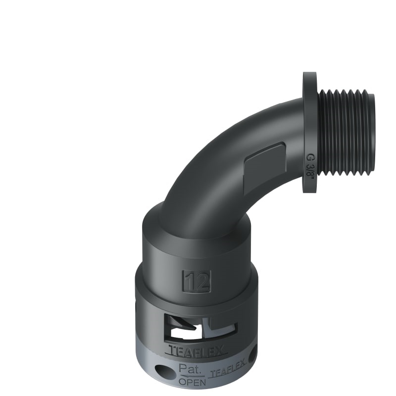 Curva 90°Ip66 Bn12 3/8Nero