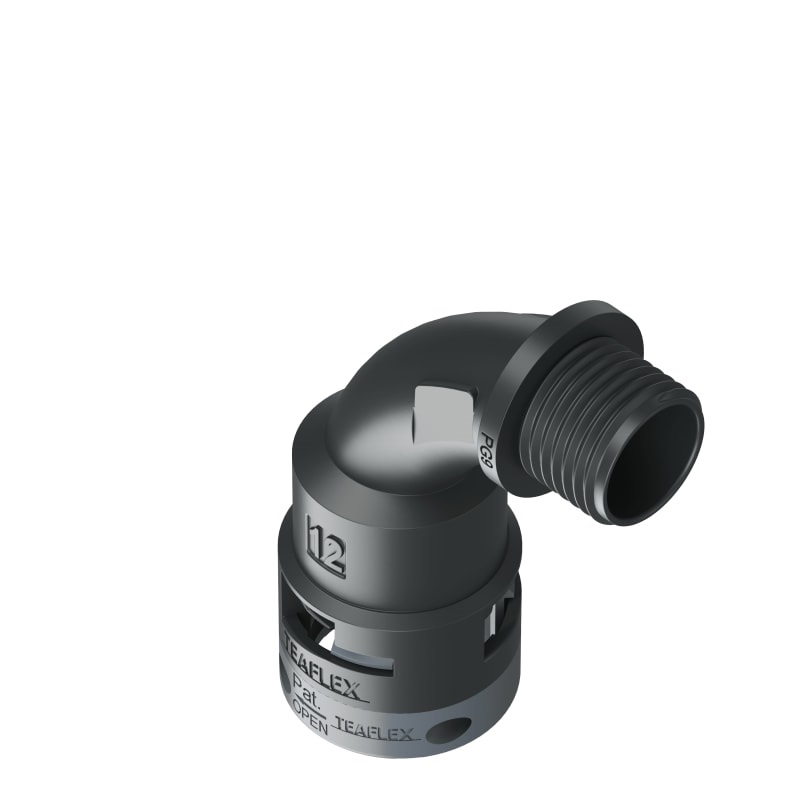 Curva 90°Ip66 Bn12 Pg09 Nero