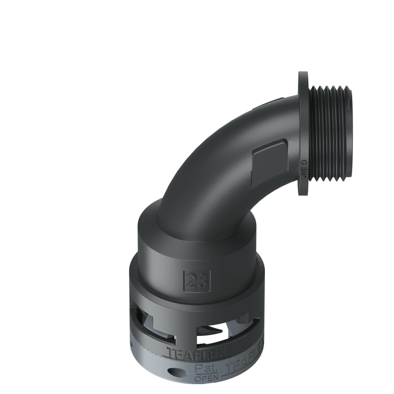 Curva 90°Ip66 Bn23 3/4Nero