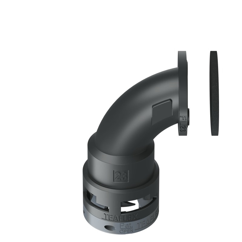 Flangia 90° Ip66 Fl23 Nero