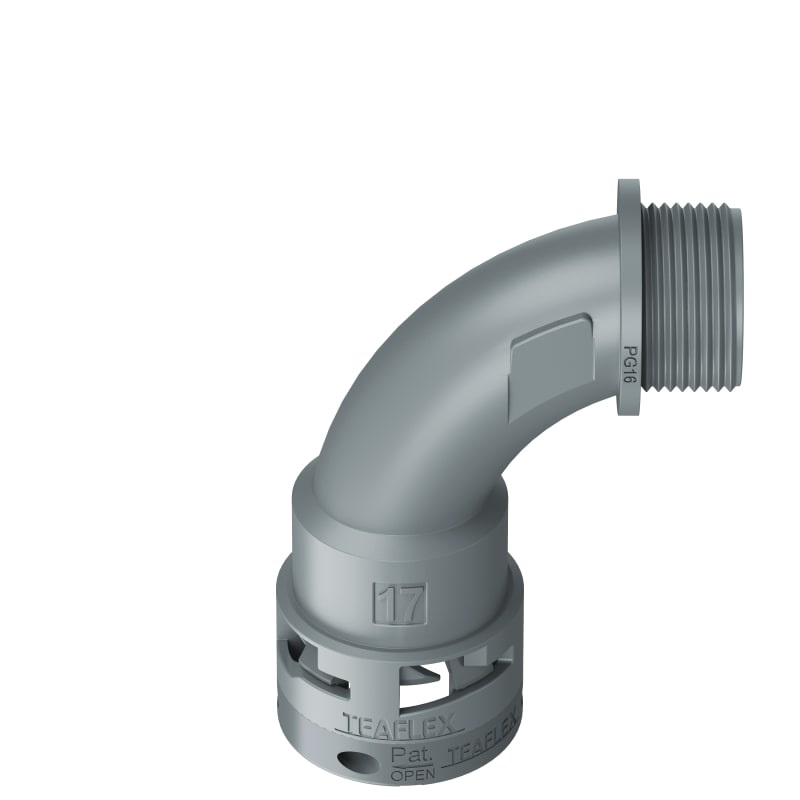 Curva 90°Ip66 Bn17 Pg16 Grigio