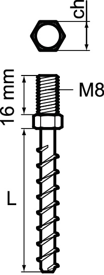 Vite autofilettante inox M8 55mm per calcestruzzo fissaggi resistenti edilizia meccanica