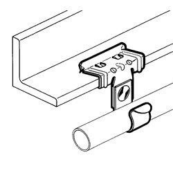 Clip fissaggio tubi diametro 15-18 mm acciaio resistente antiruggine per impianti elettrici
