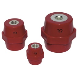 Isolatore barilotto poliestere H35 M10 rosso per installazioni elettriche professionali