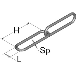 Catenella 26x6 mm spessore 3 mm resistente per applicazioni elettriche industriali e commerciali 20 metri