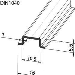 Profilo DIN passivato 15x5 mm guida non forata acciaio per applicazioni elettriche industriali