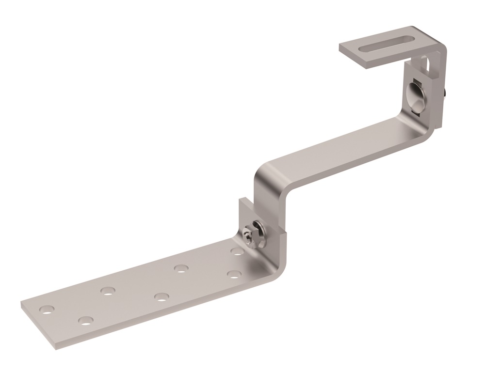 Staffa tipo S inox regolabile per tetto a falda, montaggio elettrico resistente e versatile