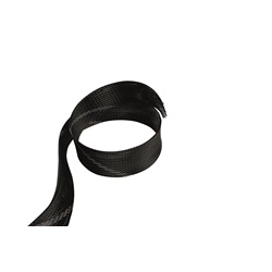 Guaina poliestere trecciata V0 nera diametro 64 mm protezione cavi elettrici