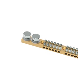 Morsettiera messa a terra ottone 2x24 fori doppia connessione installazioni elettriche