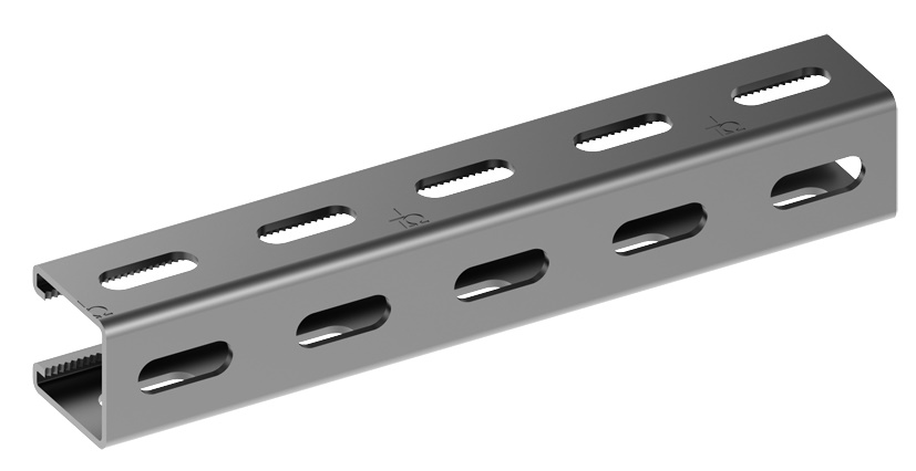 Profilo zincato caldo 41x41x2 mm 4 mt forato 3 lati uso strutture e impianti elettrici