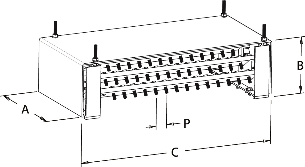 Ripartitore elettrico 630A 14 uscite kit 450mm per impianti industriali e commerciali