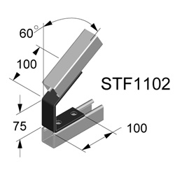 Staffa angolare 30°+90° zincata a caldo acciaio per montaggio apparecchiature elettriche