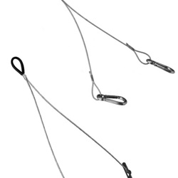 Kit cavo supporti a Y 300mm con terminale a moschettone silver per connessioni elettriche sicure e resistenti