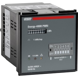 Contatore energia trifase ENERGY-400 PWRI 72x72mm 400V uscita impulsi per monitoraggio remoto