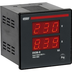 Voltmetro-Amperometro digitale TRMS 72x72 mm per monitoraggio tensione e corrente sistemi monofase