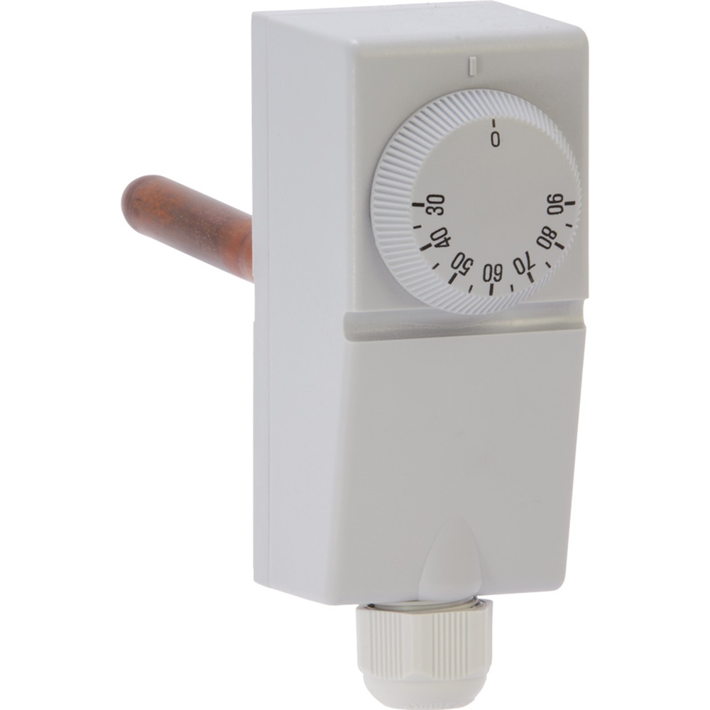 Termostato immersione meccanico regolabile 10-90°C con canna 2dm per caldaie e pompe termiche