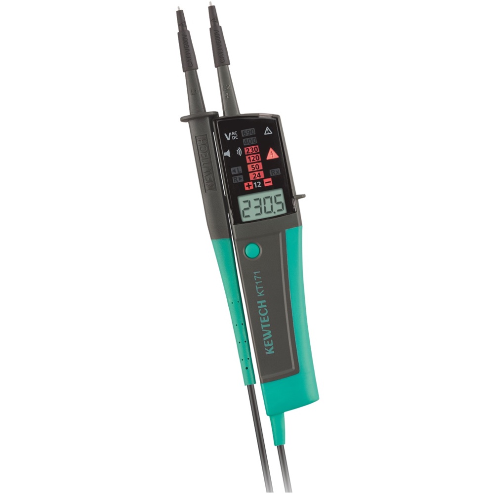 Volmetro digitale KT171 LCD 12-690V AC/DC con LED torcia e auto spegnimento per installazioni IV 600V