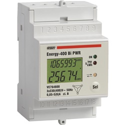 Contatore energia trifase DIN misura consumi attivi energia totale parziale impulsi remoto