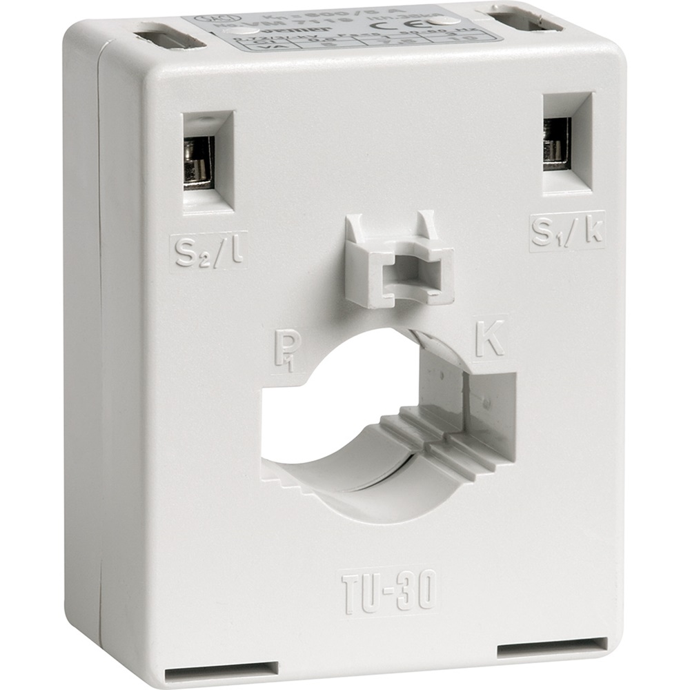 Trasformatore amperometrico TU-30 600/5A barra passante fissaggio pannello/DIN per corrente alternata