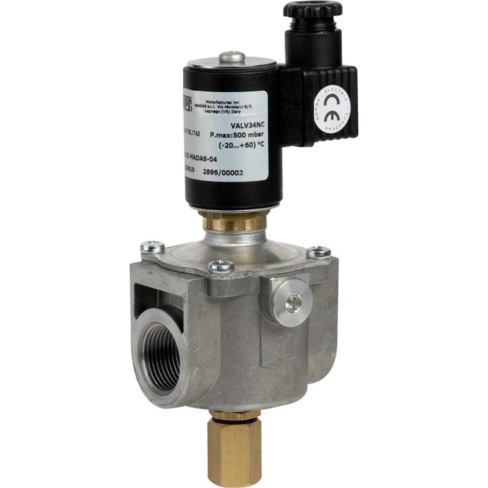 Elettrovalvola gas 3/4 normalmente chiusa 230 Vac riarmo manuale sicurezza attiva