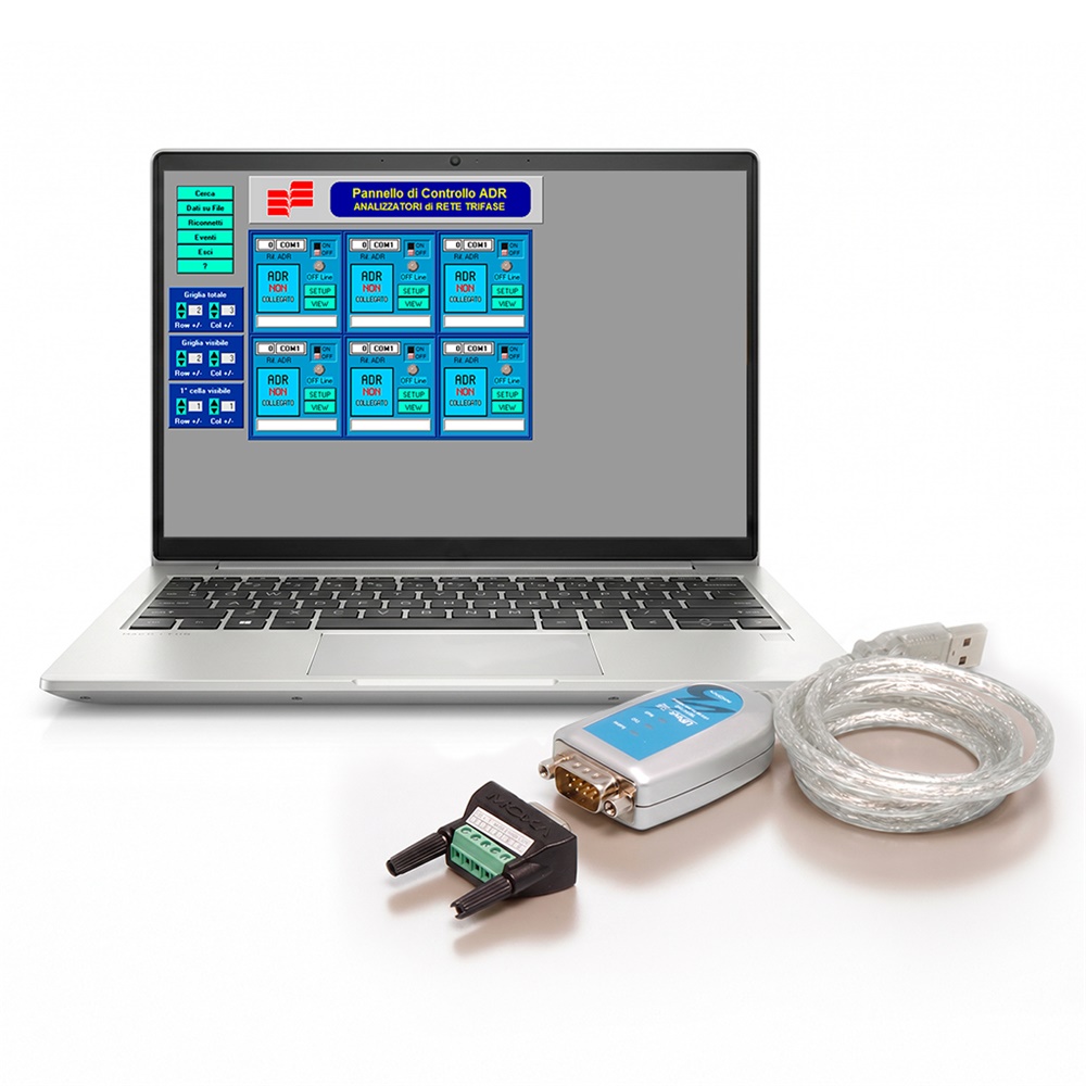 Software visualizzazione grandezze elettriche analizzatori rete versione stand-alone e client-server