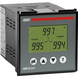 Analizzatore di rete ADR-R TRMS monofase/trifase con uscite relè e impulsi energia