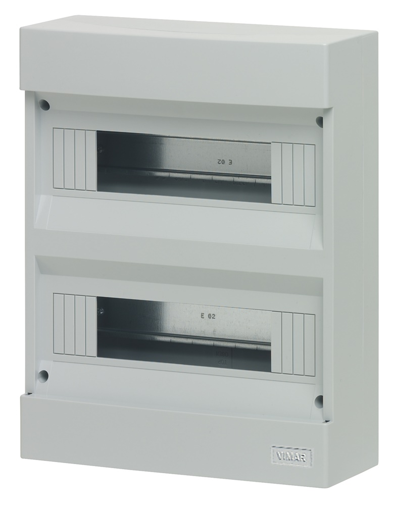 Centralino parete 24 moduli IP40 grigio RAL 7035 senza portello per installazioni elettriche