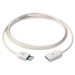 Cavo prolunga 3G0,75 mm² 3 metri bianco con spina e presa standard italiano S11 P11 uso domestico