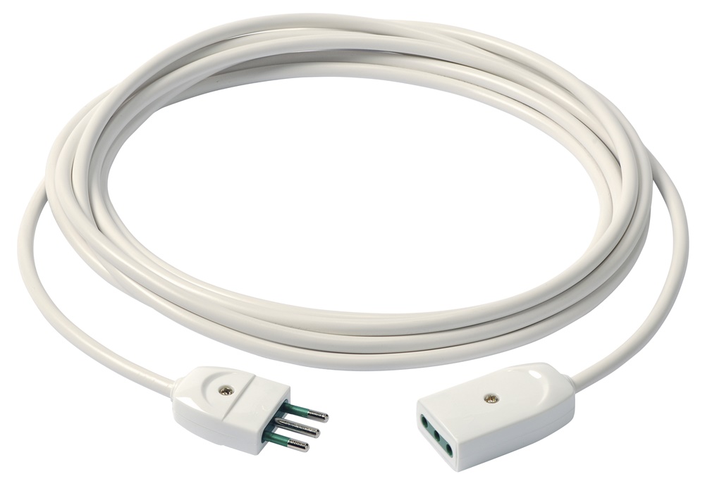 Cavo prolunga 3G0,75 mm² 5 metri bianco uso domestico e ufficio