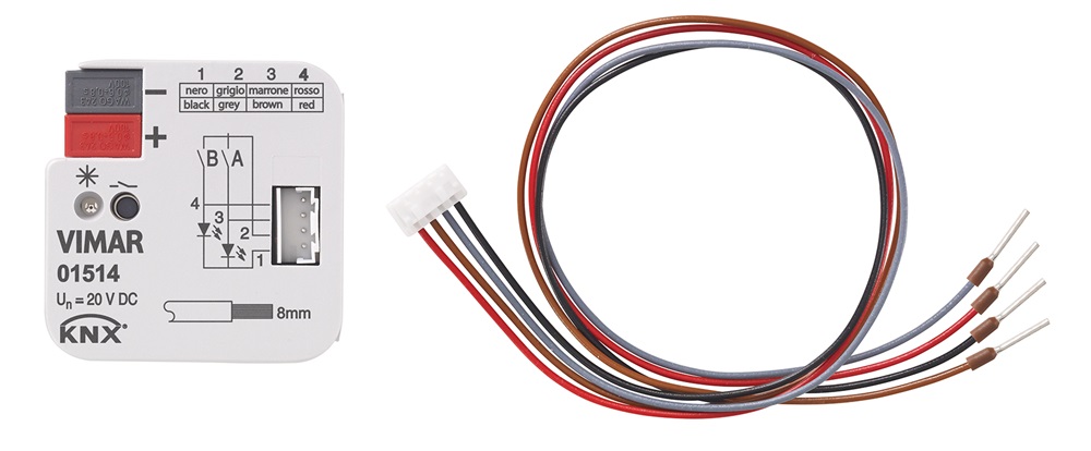 Interfaccia 2 ingressi/out per led KNX