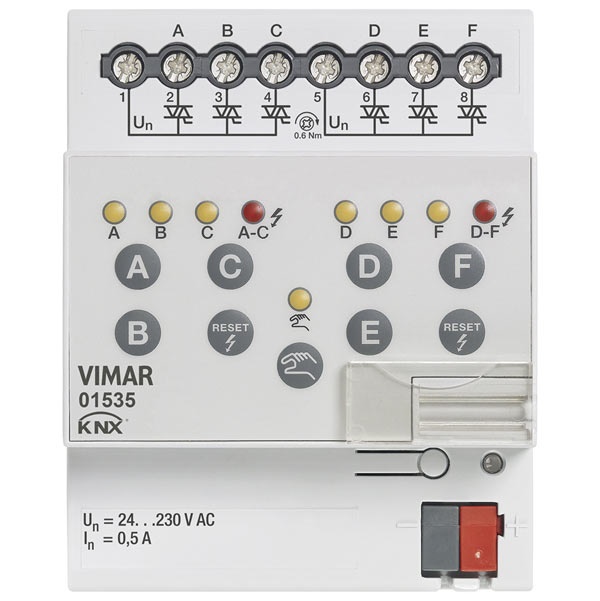 Attuatore elettrovalvole 6 out 230V KNX