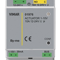 Attuatore 1-10Vdc LED 30mA 12-24V Relè 10A Installazione DIN Marine