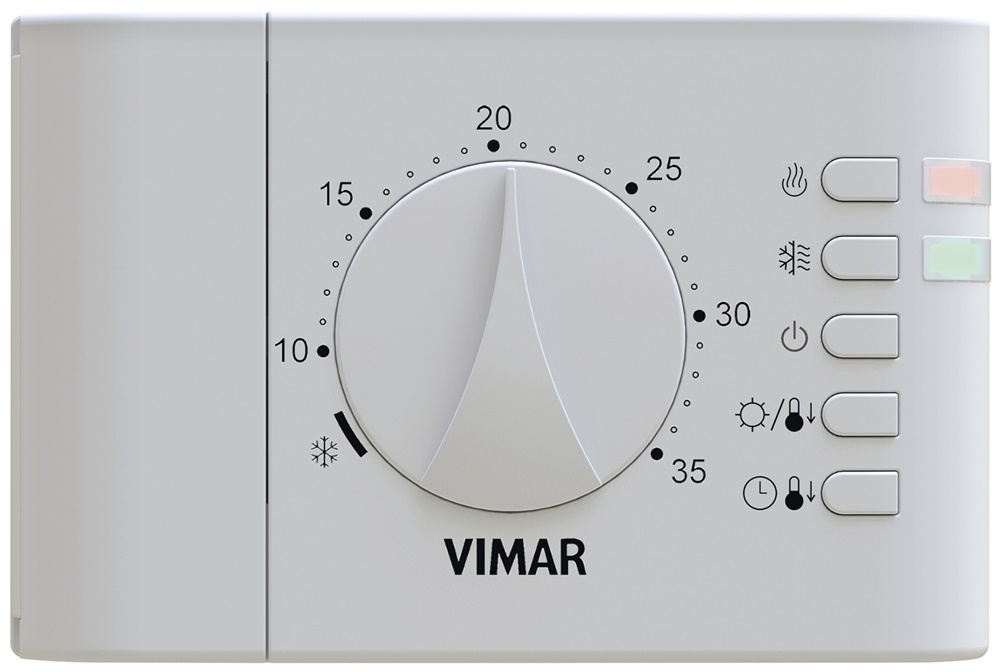 Termostato elettronico rotella parete bianco controllo temperatura ambiente riscaldamento condizionamento batteria AA