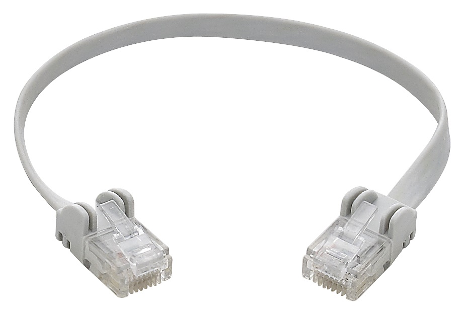 Cordone flat RJ45 Cat6 U/UTP 20 cm cavo rete LAN non schermato PVC grigio