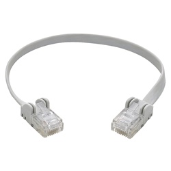 Cordone flat RJ45 Cat6 U/UTP 20 cm cavo rete LAN non schermato PVC grigio