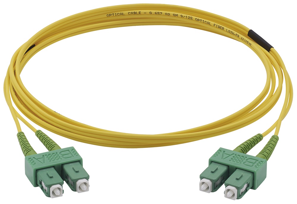 Cordone fibra ottica monomodale 9/125 SC/SC OS2 duplex 2 metri LSZH