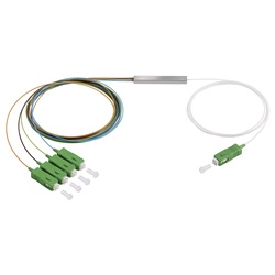 Splitter 1x4 fibra ottica monomodale SC/APC G.657.A1 preterminato telecomunicazioni